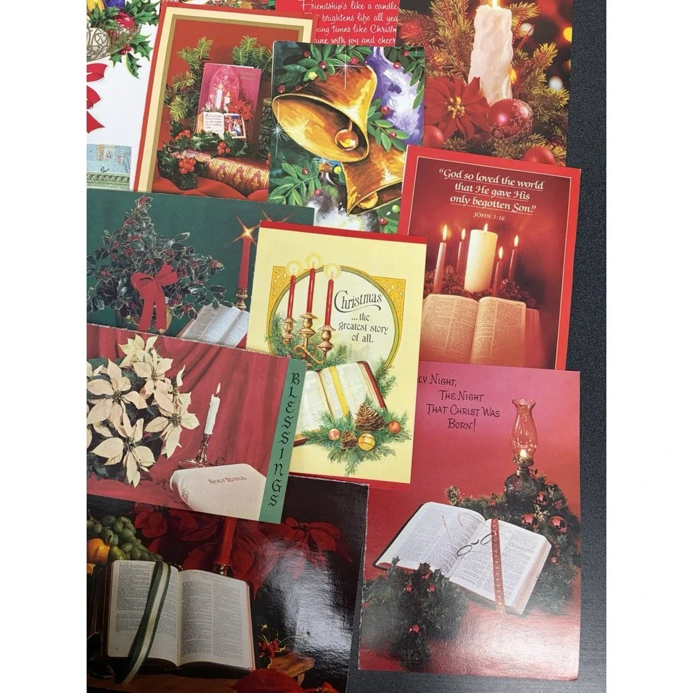 Vintage Christmas Cards Fronts ONLY Traditional Scrapbooking Decoupage Lot 50+
